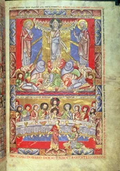 Transfiguration, the Last Supper, from the Floreffe Bible