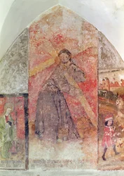 Christ carrying the cross, mural in the crypt, c.1480-1540