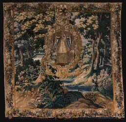 Flemish Tapestry. Landscape with the Black Madonna. Atelier of Oudenaarde. 1665.