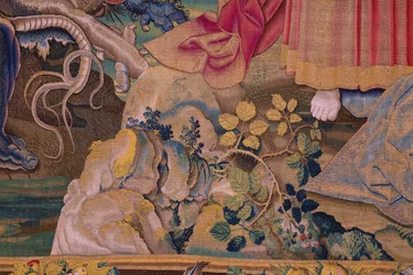 The Apocalypse: Saint Michael defeating the dragon. Ca 1553-1555 (detail)