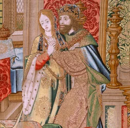 The History of David and Bathsheba. Marriage of David and Bathsheba. Second panel of the series. 1505