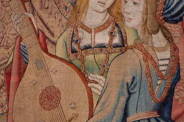 Flemish tapestry. Series The History of David and Bathsheba. The Prophet Nathan reprehends King David. Third panel of the series. Model Anonymous. Manufacture Unknown, Brussels. 1505