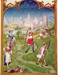 The Month of June: Haymaking, from the Breviarium Grimani