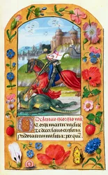 St. George and the Dragon, from a Book of Hours, Probably Bruges
