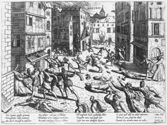 Scenes of the Spanish Fury at Antorff, 1576