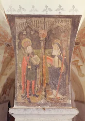 St. Bavo and St. Amalberga of Maubeuge, mural from the crypt