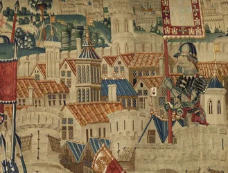 Tapestry Showing the Conquests of King Alfonso V of Portugal (Conquistas de Alfonso V de Portugal), Tournai (Detail)