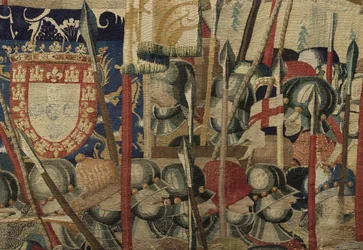 Tapestry showing the Conquests of King Alfonso V of Portugal, Tournai (detail)