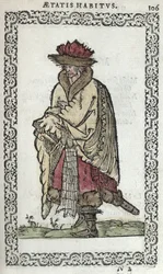 The Muscovite, illustration from Omnium fere gentium nostraeque aetatis Nationum Habitus et Effigies by J. Sluperji, published in Antwerp in 1572