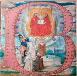 The Holy Trinity, initial letter B (miniature)