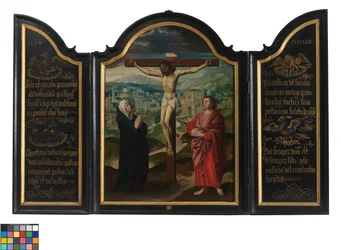 Triptych with Crucifixion and Texts