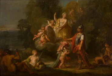 Venus giving arms to Aeneas