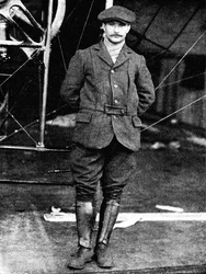 Henri Salmet, the great Bleriot pilot, at Hendon, London
