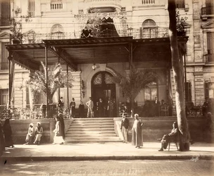 Entrance to Hotel Shepheard in Cairo