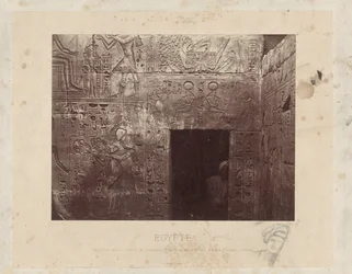 Man in a Doorway in the Temple of Ramses III in Egypt