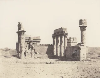 Erment Hermonthis, General View of the Ruins - Temple and Mammisi, 1851-52, printed 1853-54