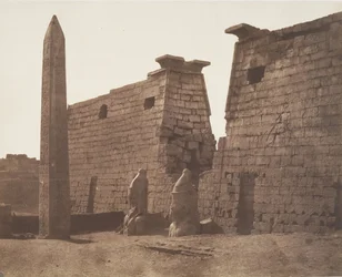 Luxor Thebes, Earlier Construction - Pylon Colossi and Obelisk, 1851-52