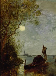 Moonlit Scene with Gondola