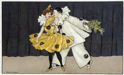 Pierrot and Colombine - drawing by Florence Hardy, early 20th century