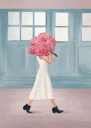 Elegant Walk with Flowers