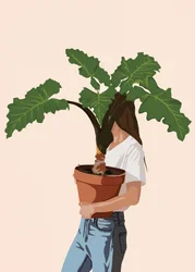 Woman Holding Plant