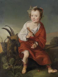 Child with Flute and Goats
