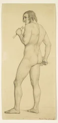 Male - Academic Nude Study Posed as a Sculptor