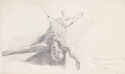 Poets of the Nineteenth Century - The Prisoner of Chillon - Study of Corpse, Designs for Decoration