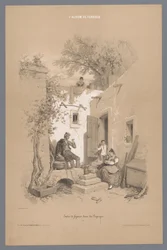 Parents with Children at Their Village Home (series title: Studies of Figures in a Landscape)