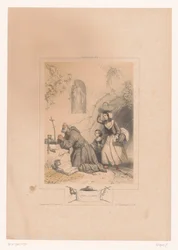 Woman and Child Visiting a Hermit