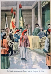 French Ambassador Gérard before the Guangxu Emperor of China, 1895