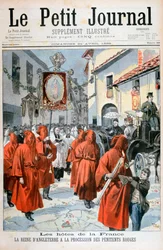 Queen Victoria watching the procession of the red penitents