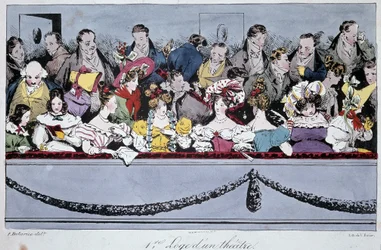The 1st lodge of a theater in the 19th century - lithography