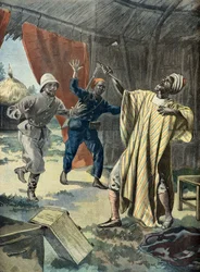 Attempted suicide of Samory Touré, prisoner of the French, in 1899
