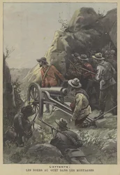 Boers preparing to carry out an ambush in the mountains