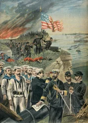 Landing of American Troops at Guantanamo, Spanish-American War in 1898