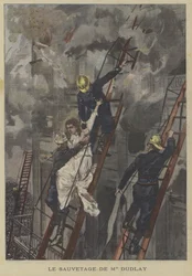 Rescue of the Actress Adeline Dudlay from the Fire at the Theatre-Francais, Paris