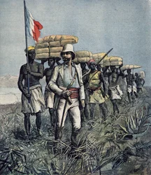 Lieutenant Mizon (1853-99) on his 1892 Mission of Exploration of the River Benue Area in Nigeria, from 