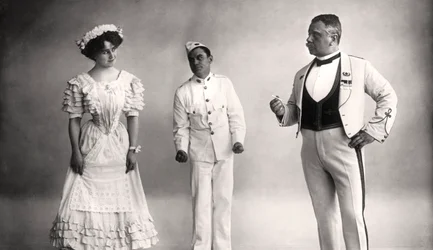Florence Jameson, Reginald Switz and Alfred Clarke in a Scene from The Blue Moon, 20th Century