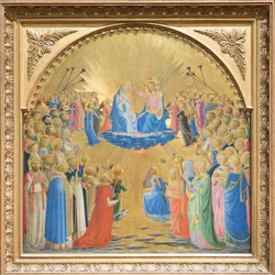 Glorification of the Virgin with angels and saints