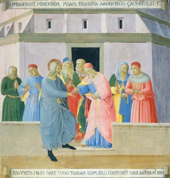 Inset depicting Judas receiving the reward