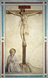 The Crucifixion with the Virgin Mary. Inscription 