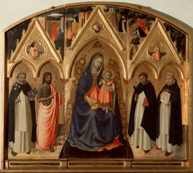 Virgin and Child surrounded by St. Dominica, St. John the Baptist, St. Thomas Aquinas and St. Peter martyr (St. Peter of Verona Triptych)