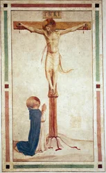 The Crucifixion with Saint Dominic. Inscription 