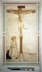 The Crucifixion with Saint Dominic. Inscription 