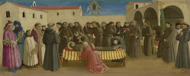 Part of a Predella: the Funeral Mass for Saint Francis