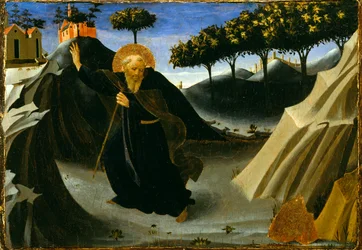 St. Anthony Abbot Shunning the Mass of Gold, 1430s