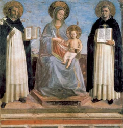 Virgin and Child with St Anthony of Padua and St Thomas Aquinas, early 15th century