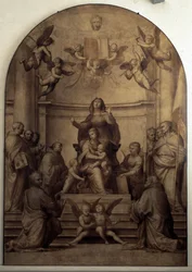 Pala del Gran Consiglio representing Saint Anne, The Virgin and the children Jesus and Saint John the Baptist surrounded by Saints