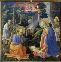 Adoration of the Child with SS. Hilary, Jerome, Mary Magdalene and Angels